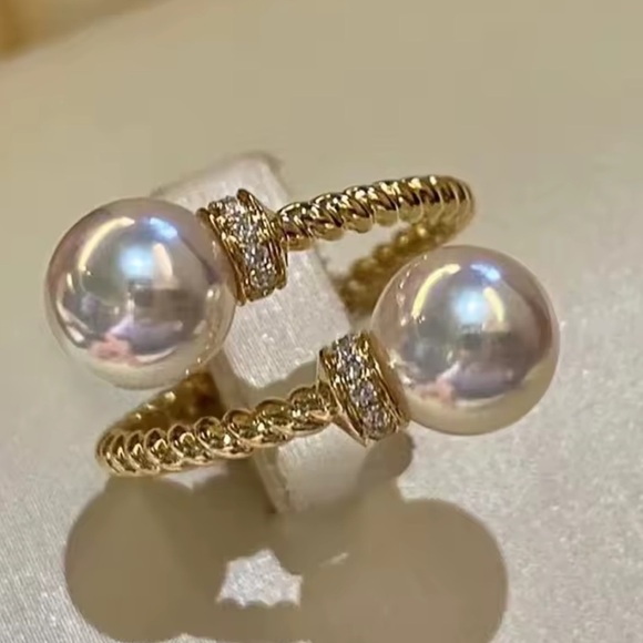 Silver Twist Pearl Ring - Picture 8 of 11